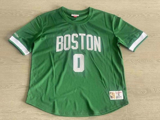 Maillot de Basket #0 Tatum Boston Celtics M&N manche courte Vert